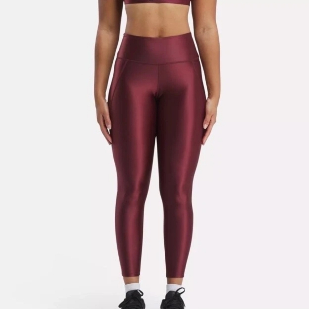 Reebok PLUS SIZE Maroon Lux High-Rise Training Leggings